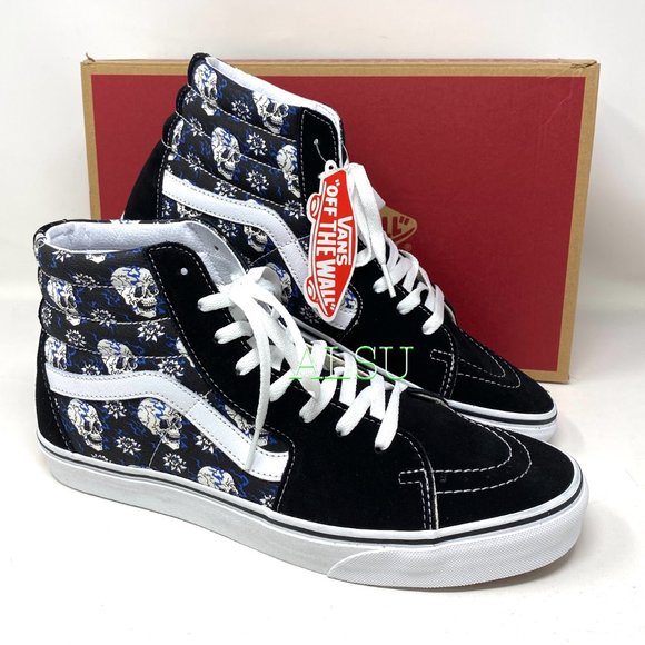 Vans Shoes Vans Sk8 Hi Flash Skulls Suede Canvas Black Mens Poshmark